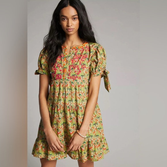 ANTHROPOLOGIE ROOPA PEMMARAJU AURETTA BEADED DRESS‎ Size Medium - Picture 1 of 14